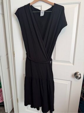 Smash + Tess Black Midi Wrap Dress